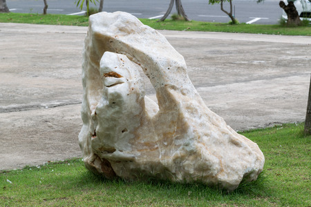 White marble on garden.の写真素材
