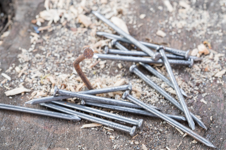 Close Up   Iron nails, home repair kit.の写真素材