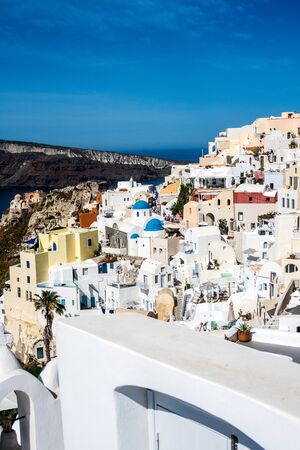 View of Oia and the Agean sea.の写真素材