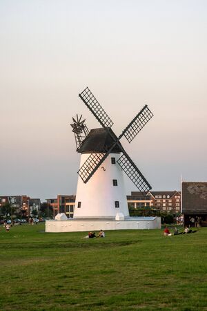 The historic windmill at Lytham St. Annes, Lancashire, built in 1805.の写真素材