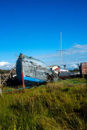 One of many boat wrecks on the River Wyre at Skippool Creek.の写真素材