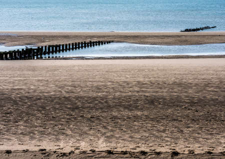 A quiet time on the beach at Blackpool, Lancashire, UK.の写真素材