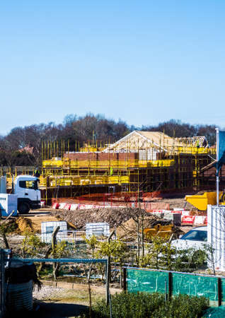 New houses being built on a former factory site in Southport, UKのeditorial素材