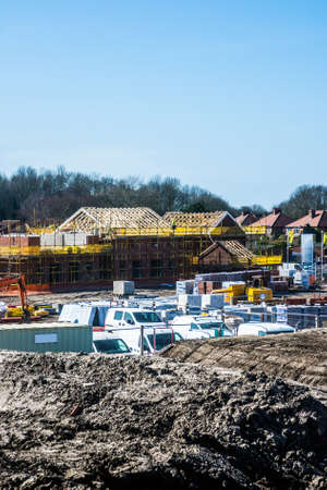 New houses being built on a former factory site in Southport, UKのeditorial素材