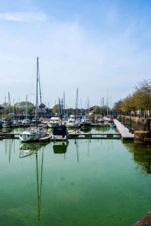Various types of pleasure craft at Preston Marina (formerly Preston Dock).