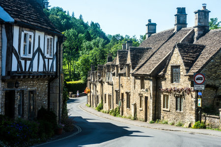 Quaint old houses in Castle Coombe, Wiltshire
