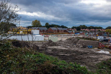 New houses being built on a brown field site in Southport, Lancashire, UKのeditorial素材