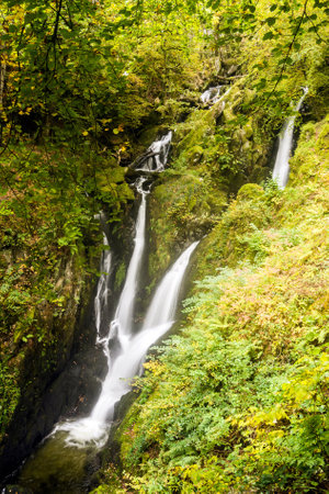 A short walk from Ambleside town centre leads to Stockghyll force.の写真素材