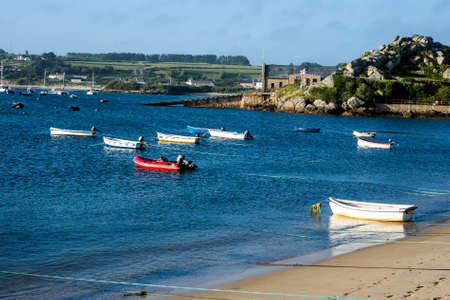 View of the harbour and lifeboat house, Hugh Town.