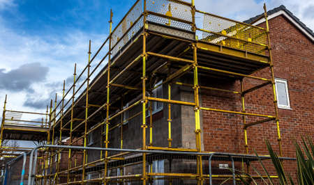 Houses being built on a brownfield site at Southport, UK.の写真素材