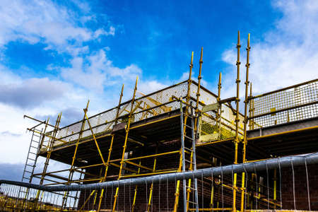 Houses being built on a brownfield site in Southport, UK.の写真素材