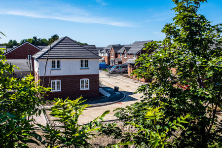 New houses on a new estate ready for moving in.の写真素材
