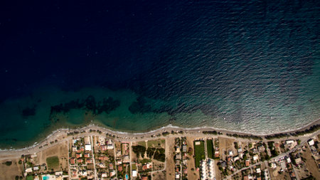 sea beach from aboveの写真素材