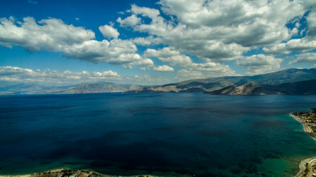 forest seaside from aboveの写真素材