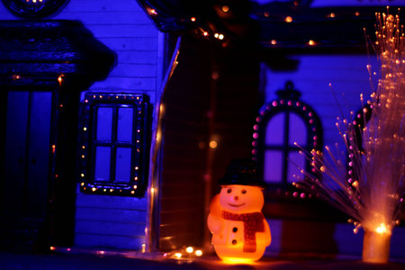 miniature house with santa clausの写真素材