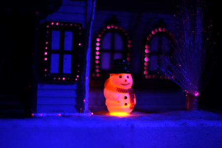 miniature house with santa clausの写真素材