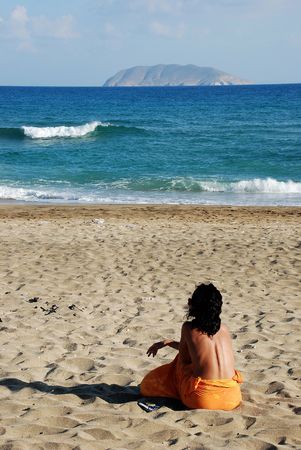 girl at the beachの写真素材