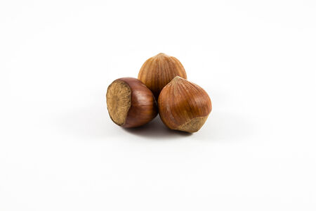 Peanuts on a white backgroundの写真素材