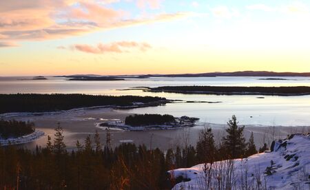 arctic circle.white sea. end november.の写真素材