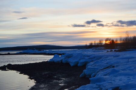Sunset on White Sea in April