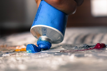 Blue paintの写真素材