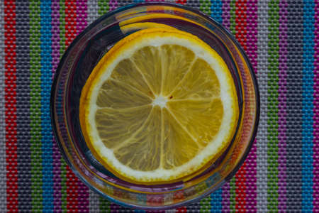 Glass of water with lemon