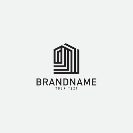 Creative minimal monochrome monogram symbol. Premium business logo for corporate identity. Minimalist logo design and simple element. Leaf logo with line design template.のイラスト素材