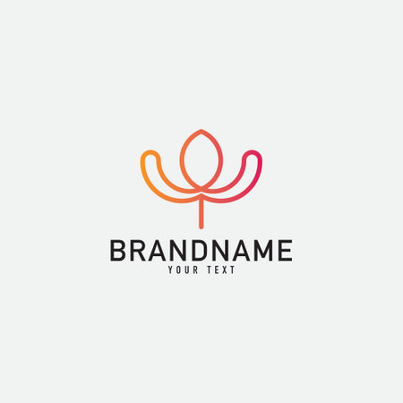 Creative minimal monochrome monogram symbol. Premium business logo for corporate identity. Minimalist logo design and simple element. Leaf logo with line design template.のイラスト素材