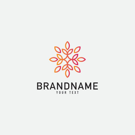 Creative minimal monochrome monogram symbol. Premium business logo for corporate identity. Minimalist logo design and simple element. Leaf logo with line design template.のイラスト素材
