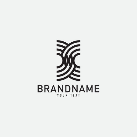 Creative minimal monochrome monogram symbol. Premium business logo for corporate identity. Minimalist logo design and simple element. Leaf logo with line design template.のイラスト素材