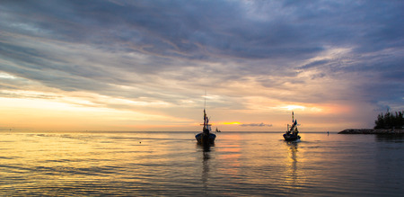 sunrise at the beach in thailandの写真素材