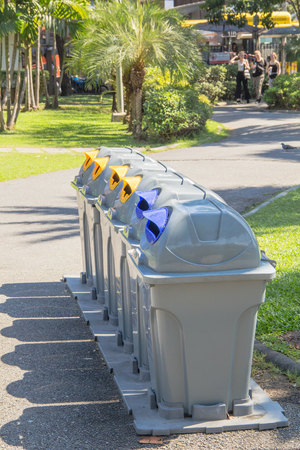 trashcan in Jatujak park at bangkok thailandの写真素材