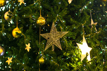 Christmas tree and Christmas decorationsの写真素材