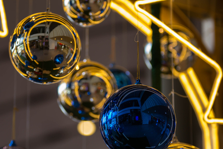 Picture of a group of Christmas ballsの写真素材