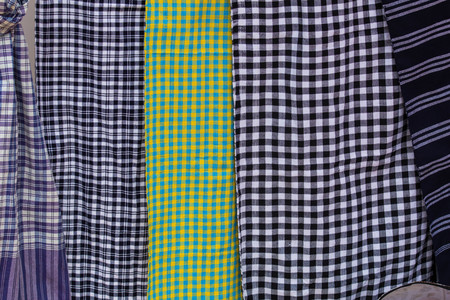 Colorful of native thai style silk and textiles patternの写真素材