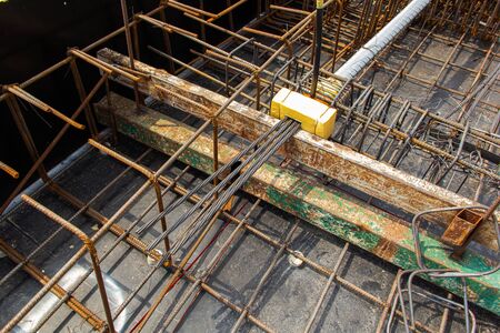 Metal Parts for post tension flat duct system ; Block , Jaw , Wireの写真素材