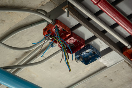 Pipeline for electrical wire that install at ceiling.While the building is under constructiion