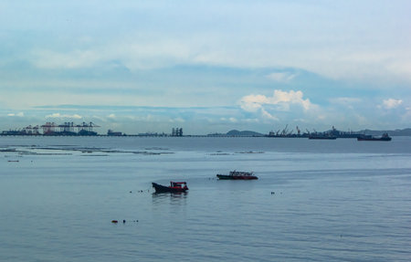 View of the industrial area and shipping port in chonburi.thailand