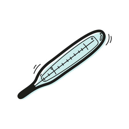 linear color icon in the form medical thermometerの写真素材
