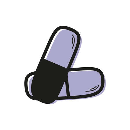 linear color icon in the form of medicinal pillsの写真素材