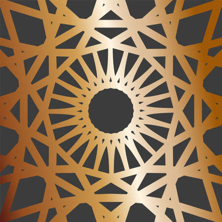 golden mandala in oriental style on a dark backgroundの写真素材