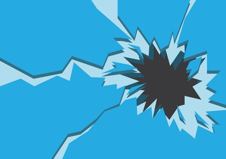 Blue Cracked Ice Background. Cracked ice with small and big piecesの写真素材