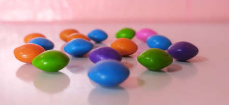 Cadbury Gems Little Button of Chocolate Covered with Colorful Candy Shell Pack in indianの写真素材