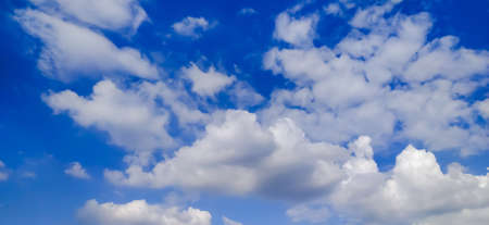 sky blue background image white clouds tree background image in indian village imageの写真素材