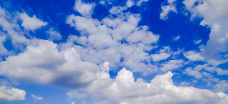 sky blue background image white clouds tree background image in indian villageの写真素材