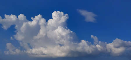 sky blue background image white clouds tree background image in indian village imageの写真素材