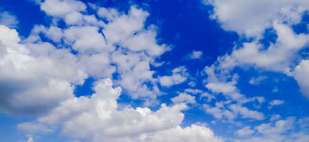sky blue background image white clouds tree background image in indian village imageの写真素材