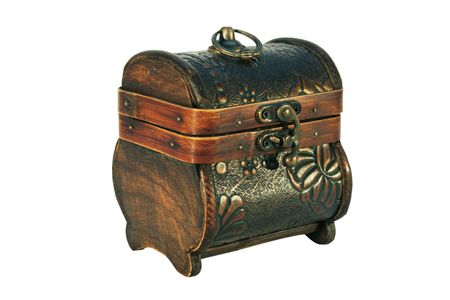 antique wooden chest の写真素材