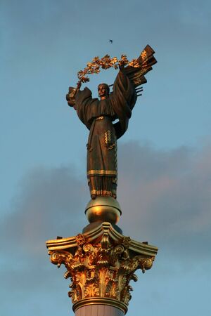 The monument to Berehynia in Kiev.の写真素材