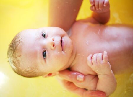 newborn washingの写真素材